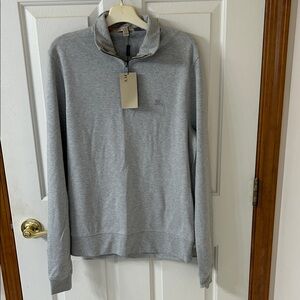 Men's Burberry Gray Quarter-Zip Sweater